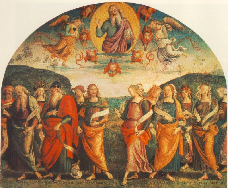 PERUGINO, Pietro The Almighty with Prophets and Sybils China oil painting art